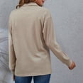thumbnail image 4 of Blusa Manga Larga Color Puro Cuello De Solapa Con Botones Tops Casuales De Moda Para Mujer, 4 of 6