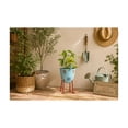 thumbnail image 2 of DecMode 16" x 19" Blue Metal Cat Planter with Flower Pattern, 2 of 8