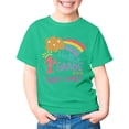 thumbnail image 3 of Glisme Little Girls Back To School T-Shirt Letter Print Short Sleeve Crew Neck Fall Quick Dry Girls Tees Size 5-6 Years Green, 3 of 7