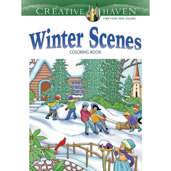 Pre-Owned Creative Haven Winter Scenes Coloring Book Paperback