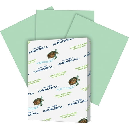 - Hammermill Paper, Colors Green, 20lb, 8.5x11, Letter, 500 Sheets.