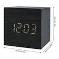 thumbnail image 4 of Muyoka Reloj despertador digital LED Reloj de cubo de madera USB / Mini reloj de escritorio iluminado con batería con control de voz Muyoka Hogar, 4 of 7