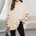 thumbnail image 4 of YueHuiYing Womens Turtleneck Oversized Sweater Chunky Pullover Sweater Casual Fall Loose Knit Jumper Top, 4 of 6
