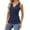 Navy, variant on Luxalzxs Womens Solid Color V-Neck Basic Tank Tops Summer Fashion Button Pleated Sleeveless T-Shirt Tunic Top Going Out Casual Vest