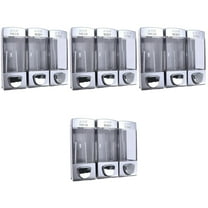 Mobestech Wall Mount Transparent Dispenser 4Pcs for Shampoo and Conditioner