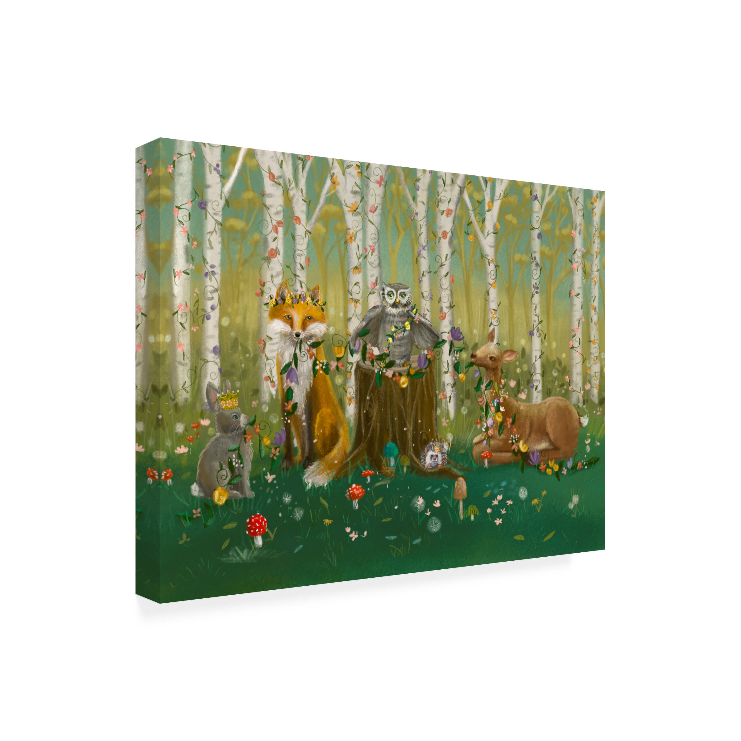 Canvas Wall Art - Christine Rotolo 'Forest Animals' Wall Art for Living Room, Bedroom, or Office Décor by Trademark Fine Art - 32 x 24 Inches