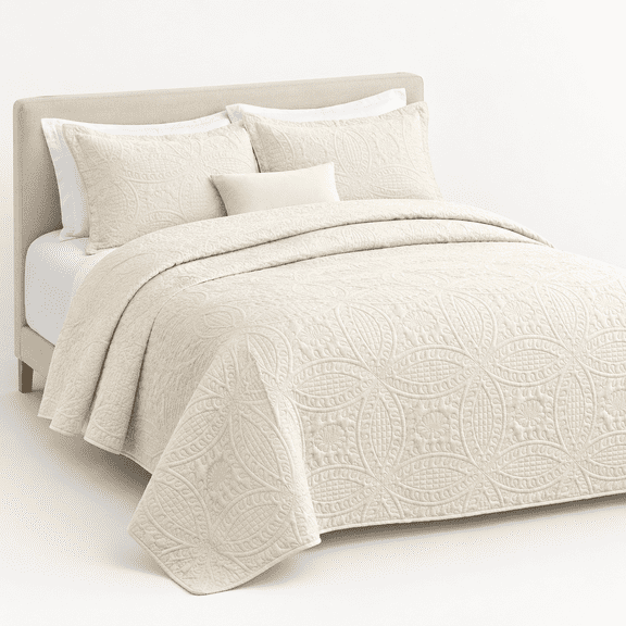 Quilt Bedding Set Beige Bedspreads - Soft Bed Summer Lightweight Bedspreadforter Pattern Coverlet For All Season 2 Pieces (1 1ow