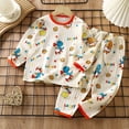 thumbnail image 2 of Tisuna Kids Fall Pajamas Set For Boys Fashion Graphic Print Long Sleeve Crewneck Tops And Pants Pjs 2 Pieces Sleepwear Set For Children Daily Wear Size 12-18 Months, 2 of 9