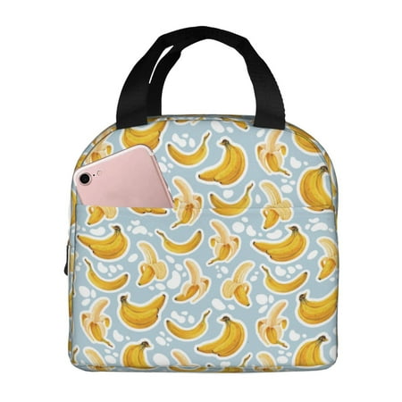 Insulated Lunch Bag for Women Men - Cute Banana Blue Leakproof Cooler Lunch Box for Women Men  Lunch Tote Bags for Work School Picnic Travel