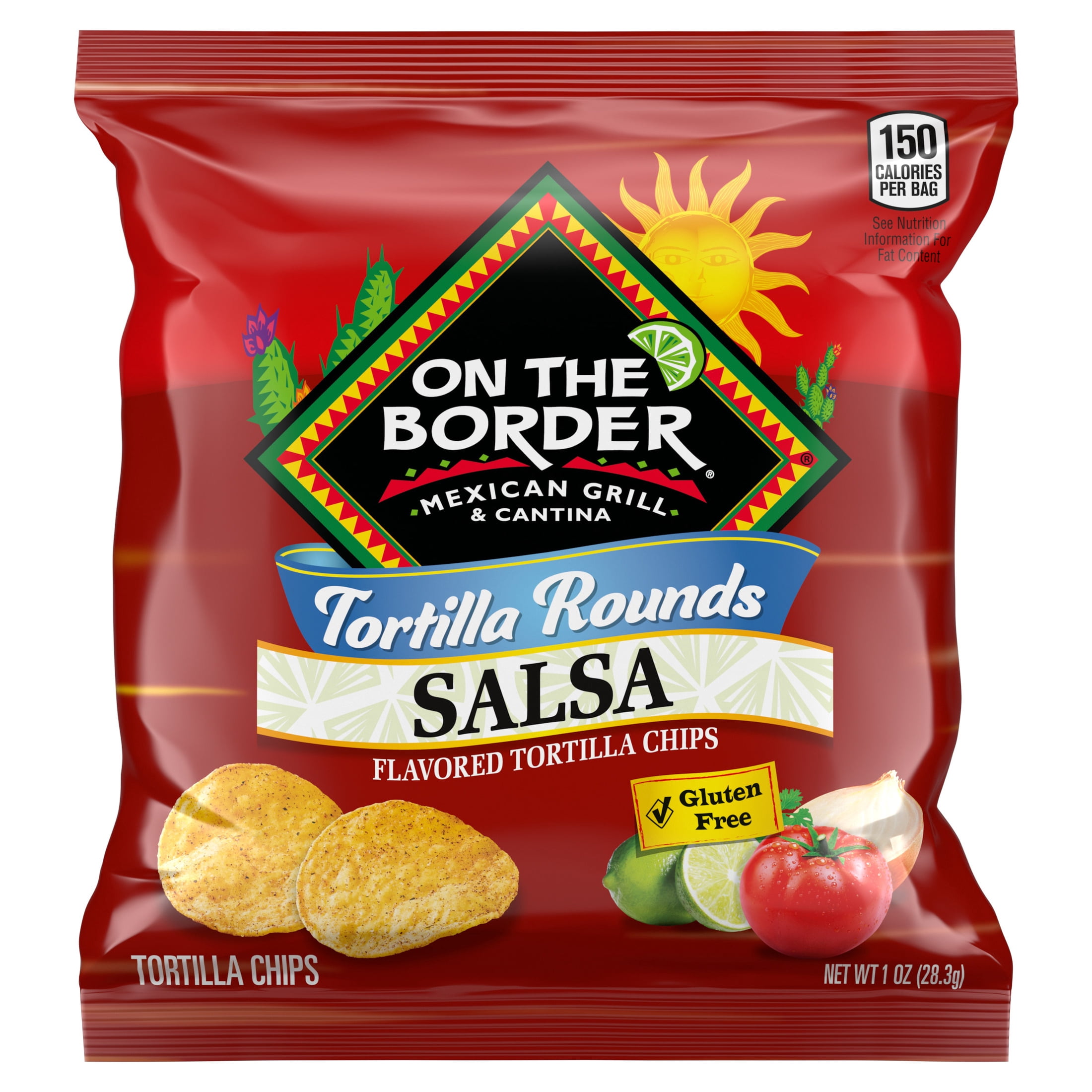 On The Border Tortilla Chips Rounds Variety Pack, 1 oz, 18 Count Box
