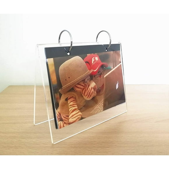 13 Page 4x6 Photo Frame Flip Photo Album on Stand Acrylic Sign Holder 26 Photos Desktop Double Sided Display Advertising Paper Portrait Calendar Menu Beverage Ad Card (""V"" Type )