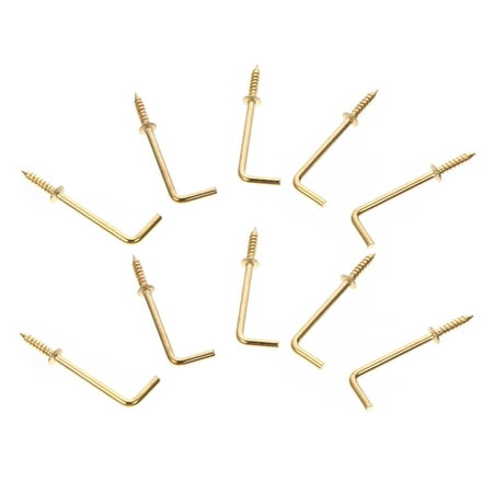 

1 Bag 100pcs Copper Plating 7 Shape Self-tapping Screws Screw Hooks (Golden)