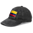 thumbnail image 2 of Gorra de béisbol YVJCJV con bandera de Colombia, ajustable, negra, 2 of 7