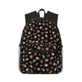 thumbnail image 1 of Disketp Flower Pattern On Black Mochila Ligera Clásica con Múltiples Bolsillos, Mochila Casual para Hombre y Mujer, Ideal para Escuela, Trabajo y Viajes, 1 of 5