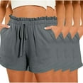 thumbnail image 1 of Hyknon Womens Shorts Summer Casual Solid Color Comfortable Loose Fitting 4PC Workout Shorts Elastic Waist Drawstring Sports Gym Running Shorts with Pockets, 1 of 4