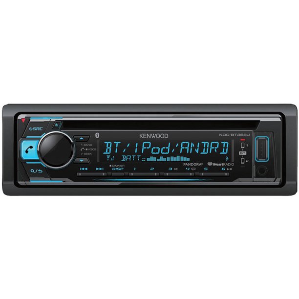 Kenwood Kdc Bt368u Single Din In Dash Cd Receiver With Bluetooth Walmart Com