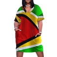 thumbnail image 2 of Vestido largo con bolsillos y bandera de Guyana. Mono de verano para mujer., 2 of 7