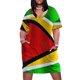 thumbnail image 2 of Vestido largo con bolsillos y bandera de Guyana. Mono de verano para mujer., 2 of 7
