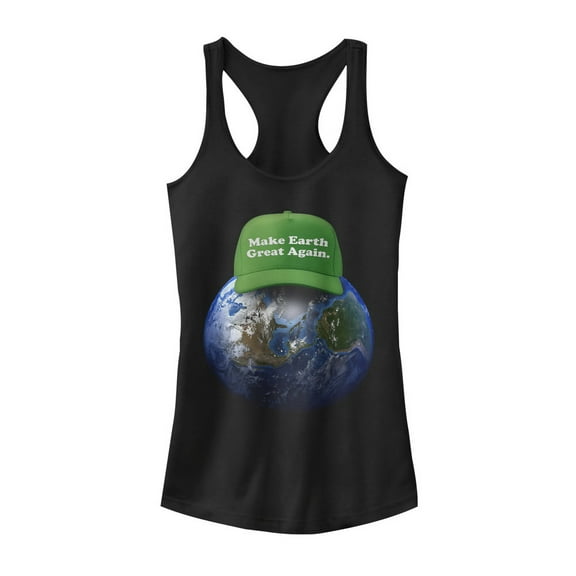 Junior's Lost Gods Make Earth Great Again Hat  Racerback Tank Top Black 2X Large