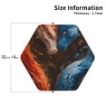 thumbnail image 2 of Leather Coasters with Heat-resistant for Drinks, Red and Blue Fire Dragon F -标题2 Hexagon, 2 of 5