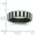 thumbnail image 6 of Chisel Titanium Polished with Black IP-plated Wire 6.2mm Band - Ring Size 6.0, 6 of 8