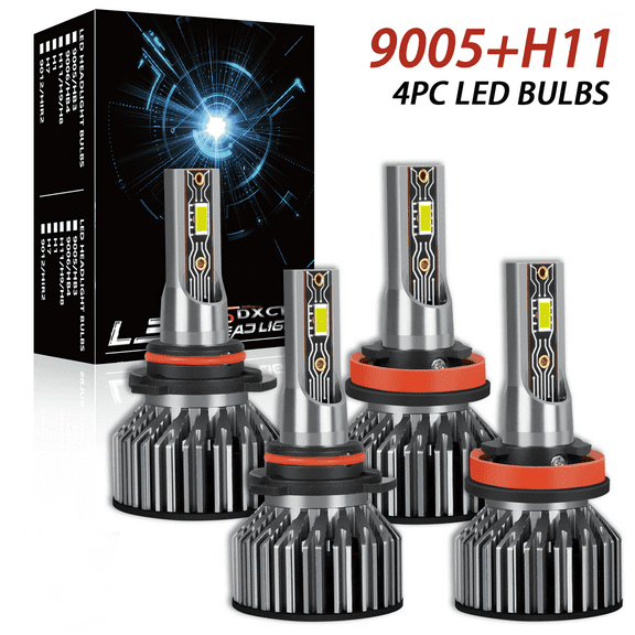 NSDXCT 4X 9005 High Beam H11 Low Beam Kit LED Headlights 20000LM 6000K for 2007-2014 Toyota Camry