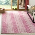 thumbnail image 2 of SAFAVIEH Courtyard Robert Striped Indoor/Outdoor Area Rug, 6'7" x 6'7" Square, Light Grey/Fuchsia, 2 of 10