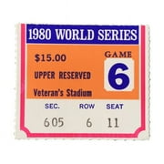 Sports Integrity 20092 1980 World Series Game 6 Upper 600 Section Ticket Stub Phillies vs Royals