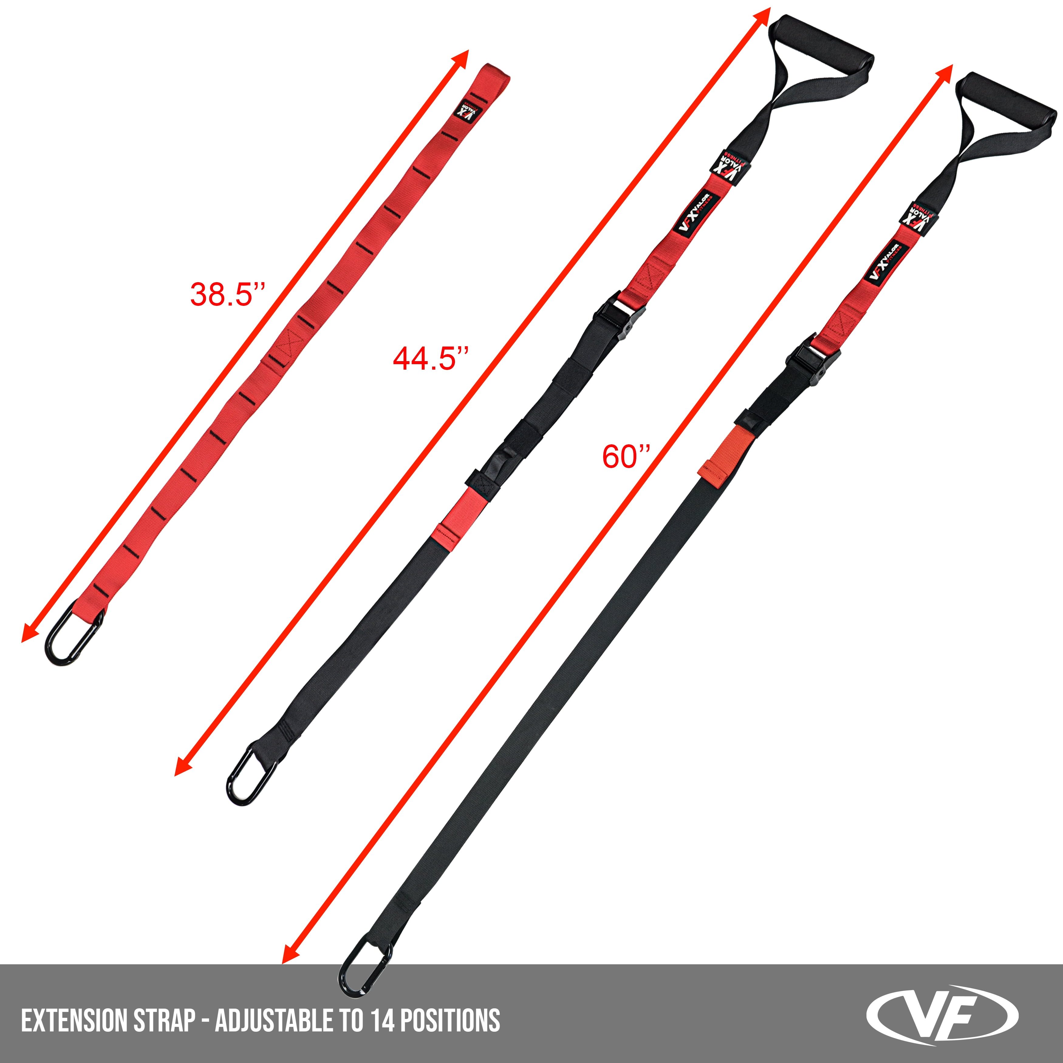 Valor Fitness Adjustable Bodyweight Suspension Strength Training Resistance Straps With Storage Bag - Portable VFX Full Body Home Gym Workout