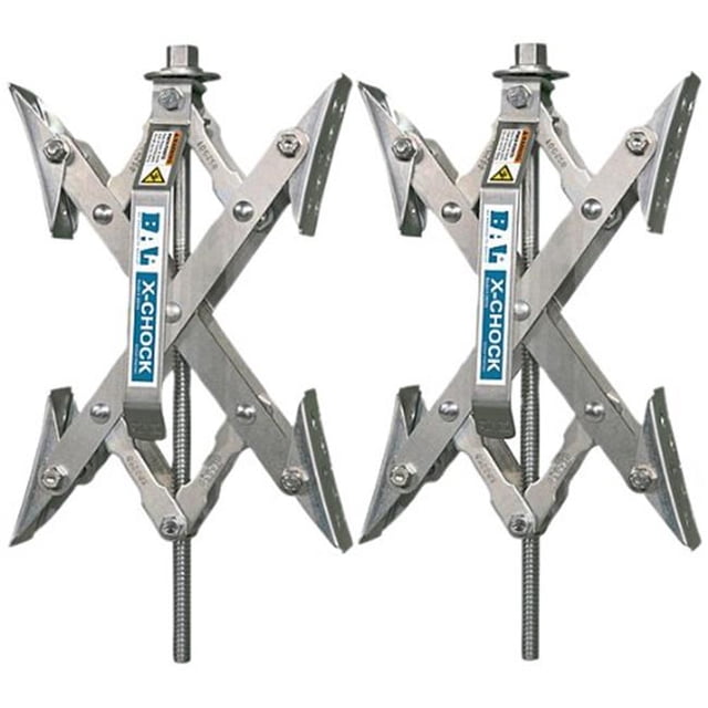 BAL RV Products X-Chock Tire Locking Chock Double Pack with One Handle