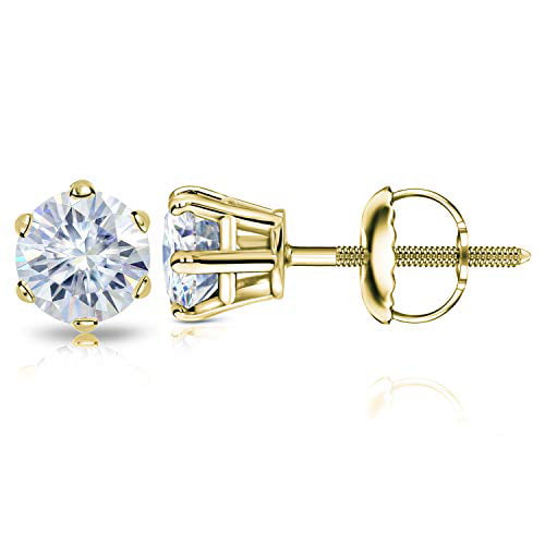 Details about   14k Yellow Gold Cubic Zirconia Baby Screw Back Stud Earrings 1ct 
