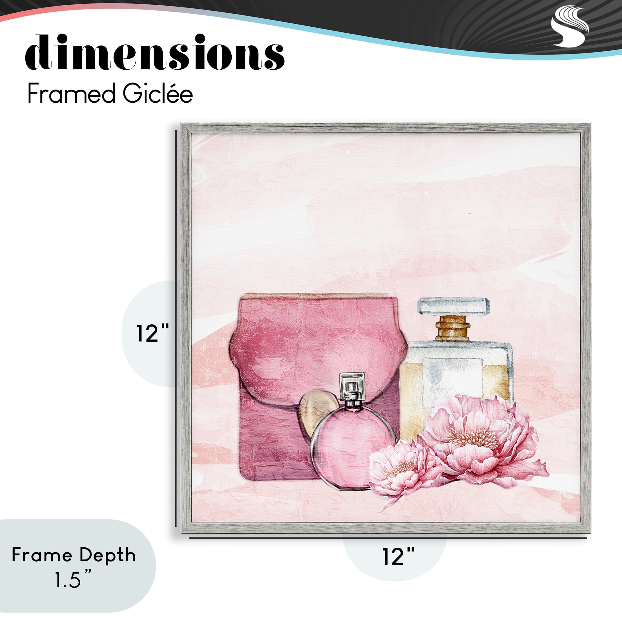 Stupell Industries Blush Glam Time Collection Gray Framed Giclee Art, design by Kim Allen
