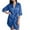 Blue, variant on Women Silk Nightwear Satin Bath Robes Long Lightweight Knee Length Loungewear Kimono Style Towelling Bath Robes with Belt Soft Comfortable Loungewear Blue Free Size