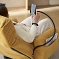thumbnail image 2 of Modern 360° Rotatable Recliner Chair with Phone Holder, 5 Different Angles Adjustable Lounge Sofa Chair for Bedroom Livingroom Office, Adjustable Head and Waist Game Chair Leisure Chair, Yellow, 2 of 9