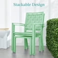 thumbnail image 5 of Best Choice Products 3-Piece Stackable Patio Bistro Set, Outdoor Chat Furniture w/ 2 Chairs, Table - Mint Green, 5 of 8
