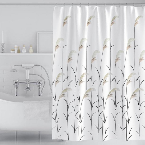 Cortina de ducha impermeable tipo flor de caña fresca para baño 180*180cm