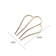 thumbnail image 4 of Fashion U Shape Gold Hair Side Combs Silver Hair Tools Elegant Rose Gold Hairstyle for Women Girls 3PCS, 4 of 5