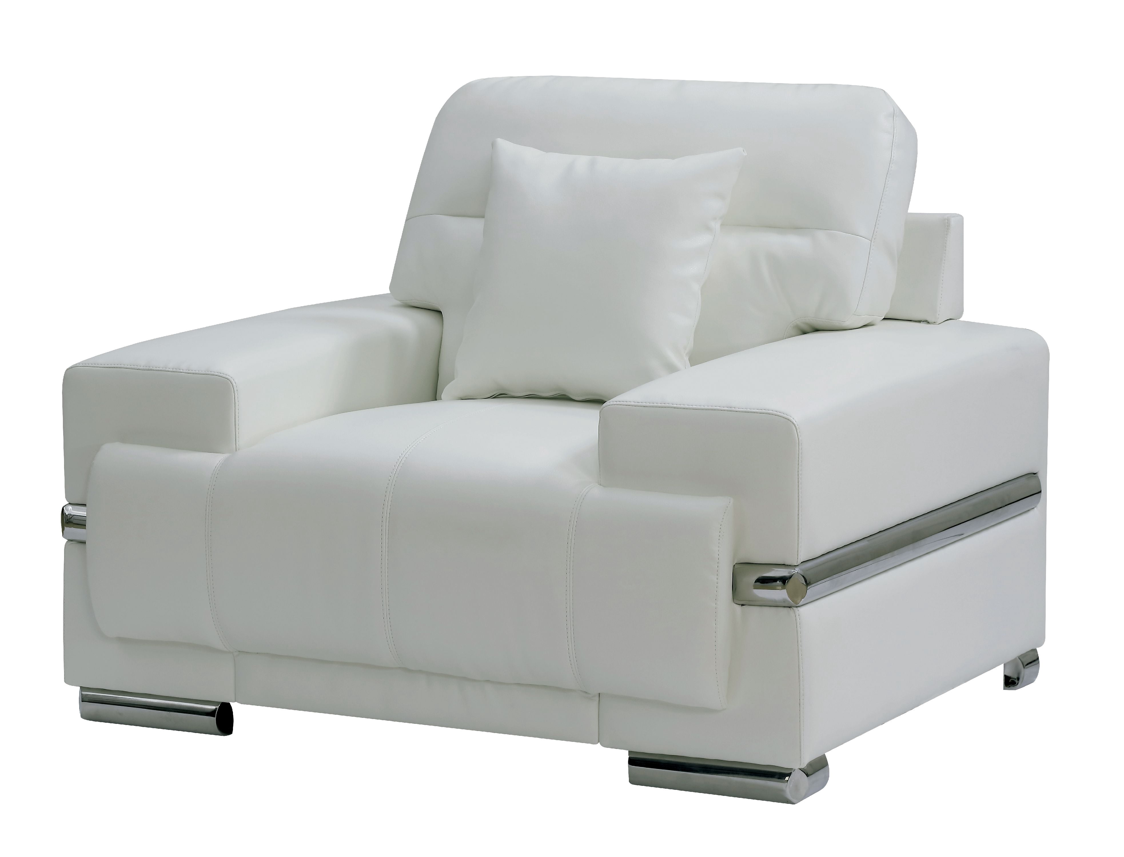 Furniture of America Contemporary Faux Leather Larcey Accent Chair, White