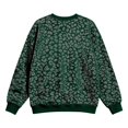 thumbnail image 6 of Caixia Womens Trendy Dark Green Round Neck Leopard Print Top Relaxed Fit Long Sleeve Pullover with Ribbed Cuffs for Women Fall Winter Casual Outfits, 6 of 6