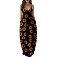 thumbnail image 1 of Leutsin Robe Décontractée à Fleurs pour Femme Aguichant à Rayures Sans Manches Longue Robe Grande Taille, 1 of 5
