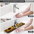 thumbnail image 5 of Coolnut Retro Sunflower Autumn Kitchen Sink Splash Guard 2 Packs Faucet Absorbent Mats Wooden Board Faucet Handle Drip Catcher for Kitchen, Bathroom,Sink Mat, Dish Drying Mat, 23.6"x5.5", 5 of 7