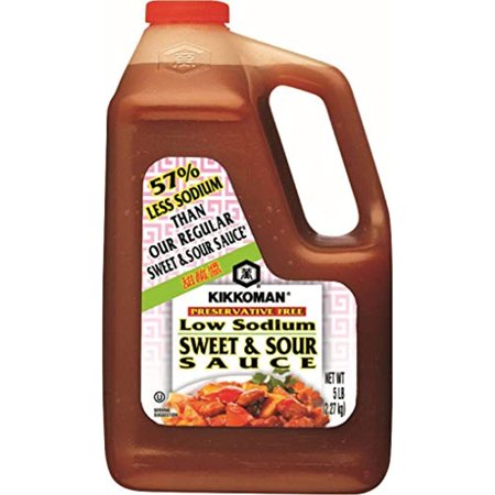 Kikkoman No Preservative 57% Less Sodium Sweet And Sour Sauce, 5 Pound
