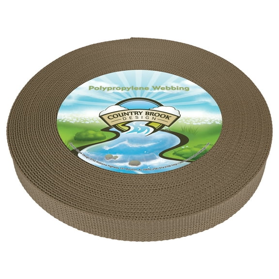 Country Brook Design - Beige Heavy Polypropylene Webbing - 12 Vibrant Colors (1 Inch, 25 Yards)