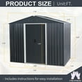 thumbnail image 2 of CarButler 8x6ft Metal Outdoor Storage Shed with Lockable Sliding Doors for Garden Backyard Patio Lawn Black, 2 of 7