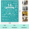 thumbnail image 2 of Gifts for 14 Year Old Girls/Boys Blanket 60"x50", Sweet 14th Birthday Gifts for Girls Blankets, Best 14 Year-Old-Girl Gift Ideas for Birthday, Happy 14th Birthday Decorations for Girls, 2 of 6