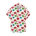 thumbnail image 3 of LIaqionyy Mens Button down Short Sleeve Shirt Casual Heart Graphic T Shirts Fashion Beach Valentine's Day Tops M-4XL, 3 of 5