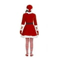 thumbnail image 5 of Mrs Claus Costume for Women 5PCS Chirstmas Outfit Adult Velvet Santa Dress with Belt High Socks Hat Gloves -M, 5 of 8