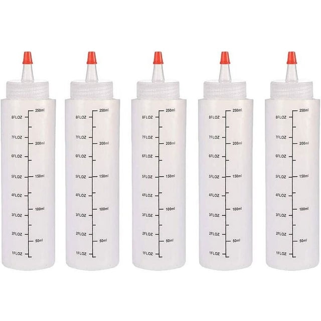 5 uds botella de salsa 250ml botella de condimento exprimible a prueba de fugas y botella de salsa de plástico sin BPA JAMW Sencillez