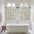 thumbnail image 4 of Spring Flowers Kitchen Curtains 54 Inch Length, Yellow Pink Floral Leaves Vintage Country Plants Tiers Curtains for Bathroom Bedroom Cafe, Light Filtering Window Treatment Drapes 2 Panels 42"Wx54"L, 4 of 8