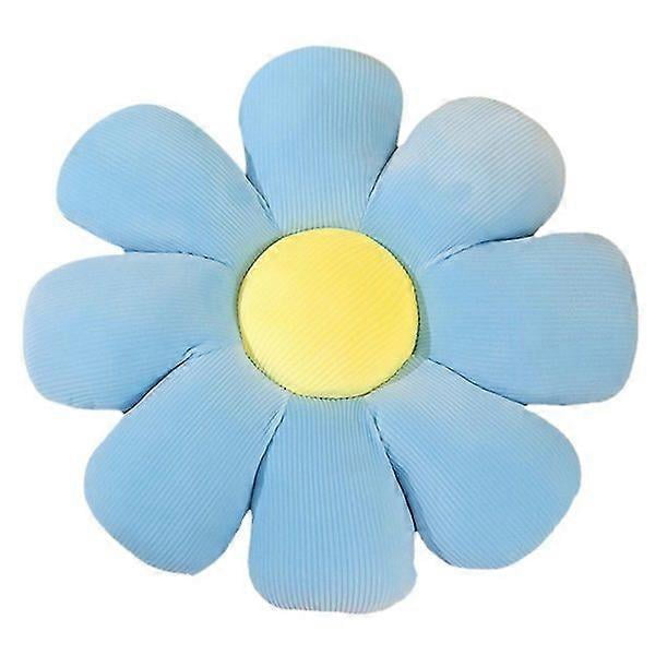 Daisy flower shaped Cushion, Cute Decorative Pillow, Chair Cushion and Soft Throw Pillow for Home Decor, Living Room, Office Blue